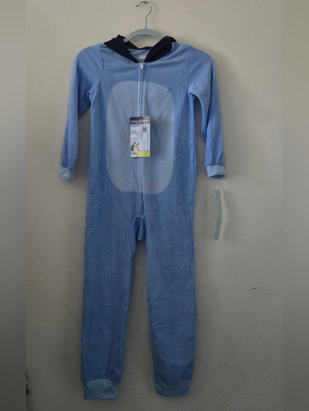 NWT Bluey Kids Hooded One Piece Pajamas Union Suit Sleeper Size S (6/7)